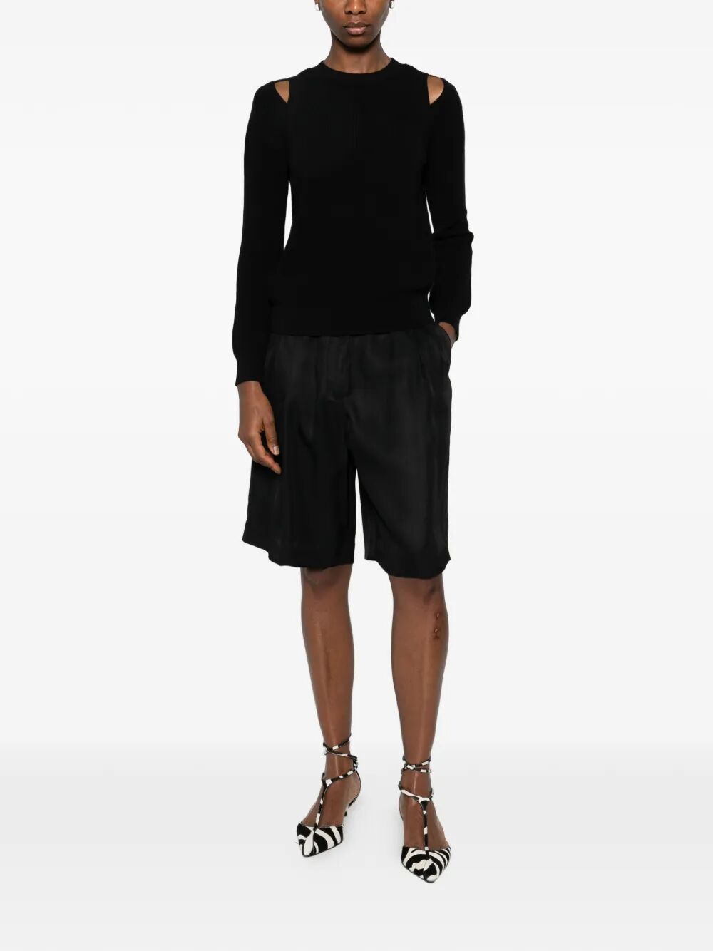 Elisabetta Franchi Round neck - Black | bfe490248ebe90d70e5b91357ae70f00fb8ed54c