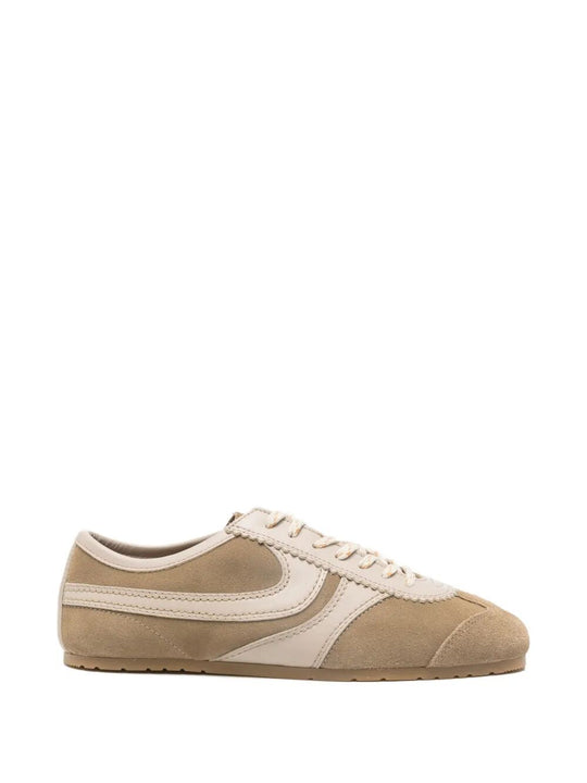 Suede Sneakers With Leather Inserts