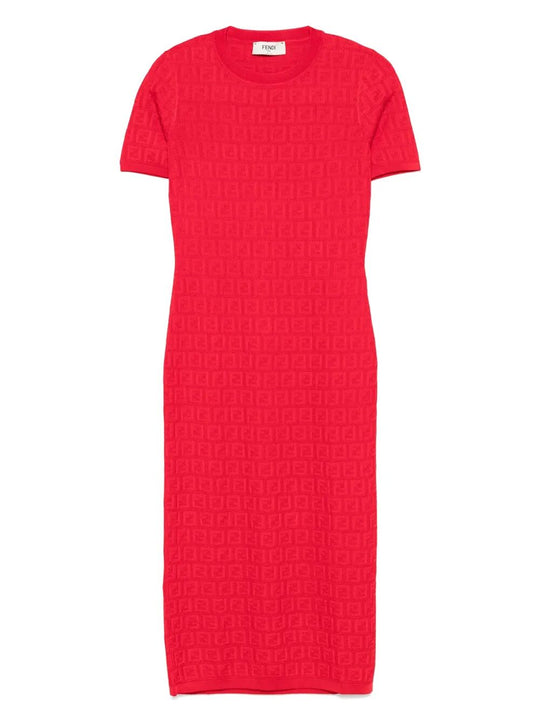 Ff Cotton And Viscose Fitted Midi Dress