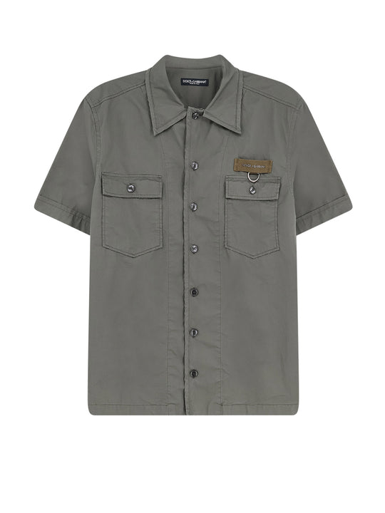 Cotton Shirt With Logo Patch