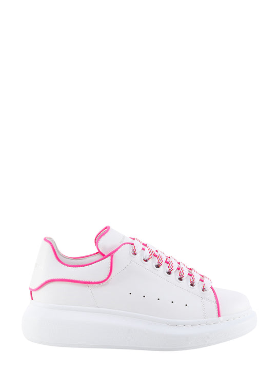 Oversize Leather Sneakers With Fluo Profiles