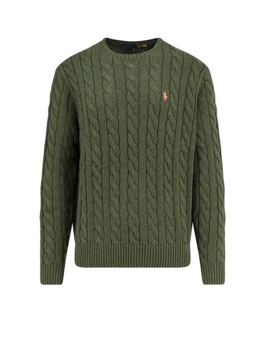 Cotton Sweater With Embroidered Logo On The Front
