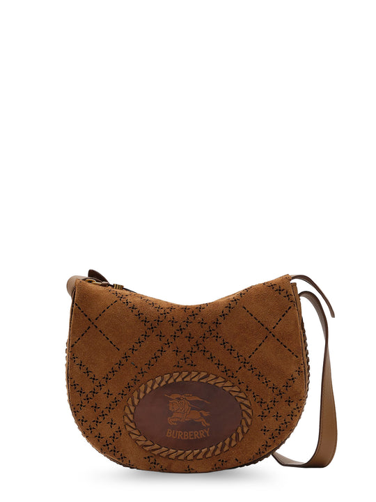 Tavistock Suede Crossbody Bag With Perforated Pattern