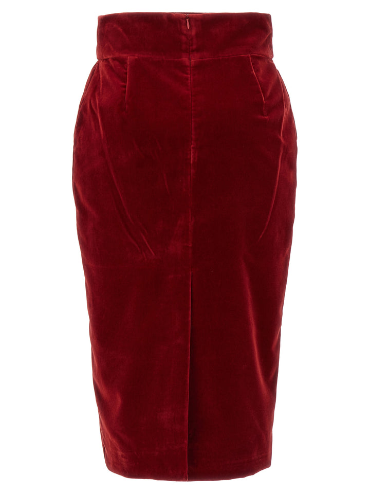 Alexandre Vauthier Velvet Midi Skirt Skirts - Red | f78e7228af53997868933f1dfaa3a9660e42ace3