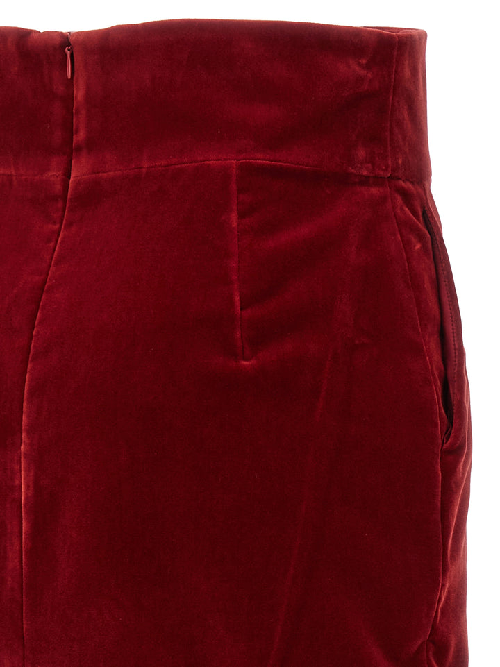 Alexandre Vauthier Velvet Midi Skirt Skirts - Red | 09768c5661bf53d4d7a1ee8da117b26ea98609ad