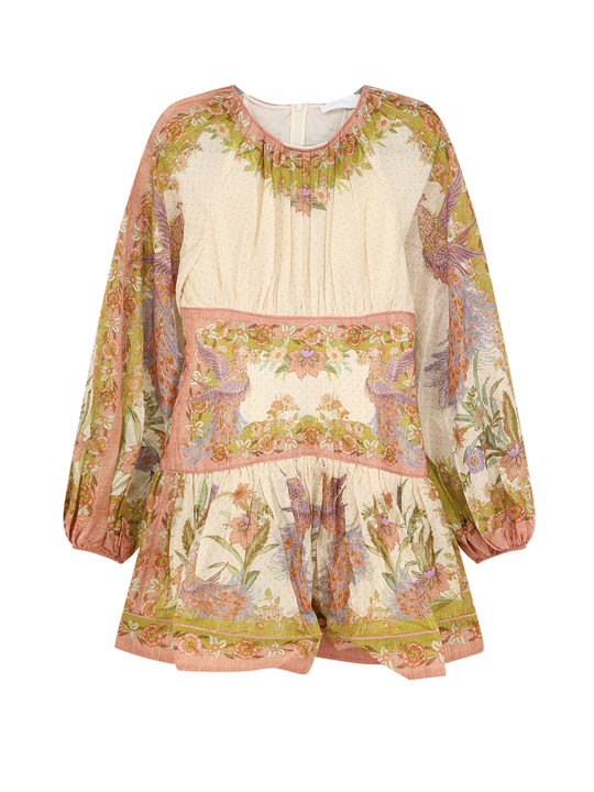 Indra Cotton And Silk Mini Dress
