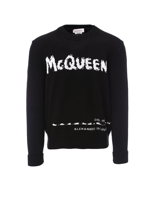 Mcqueen Graffiti Cotton Sweater