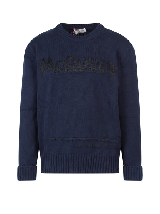 Mcqueen Graffiti Cotton Sweater