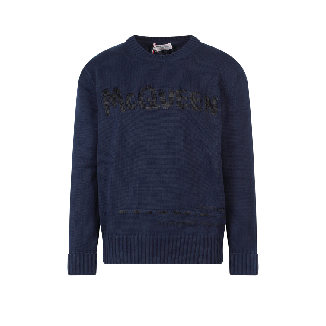 Alexander Mcqueen Sweaters - Blue and green | 4ef49ef93cfbb7e7b9d95ed875a17e5b0542f0e6