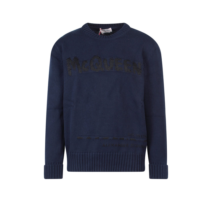 Alexander Mcqueen Sweaters - Blue and green | 4ef49ef93cfbb7e7b9d95ed875a17e5b0542f0e6