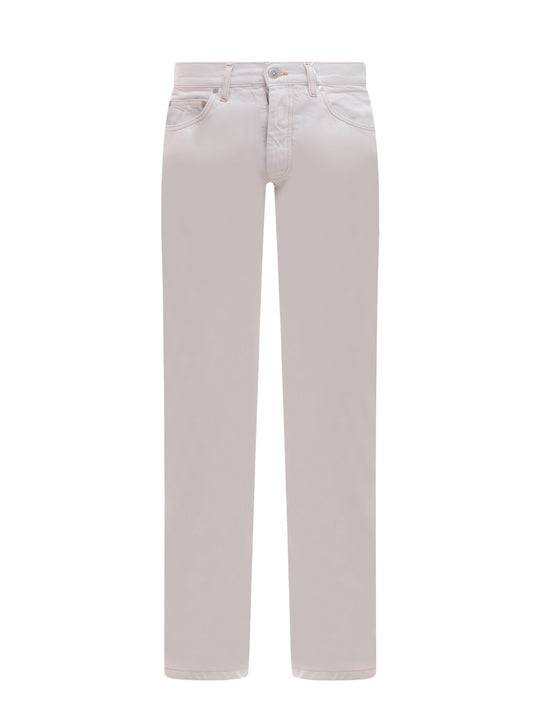 Cotton Jeans With Contrasting Stitching