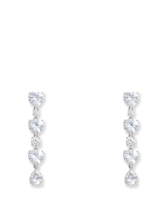 Crystal Heart Tiered Earrings