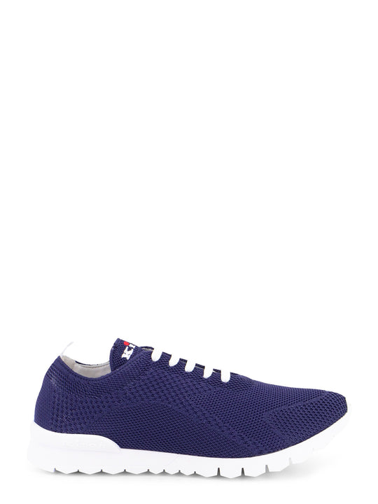 Knitted Fabric Sneakers With Embroidered Logo