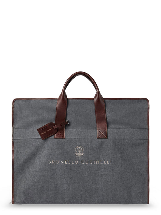 Technical Fabric And Leather Garment Bag