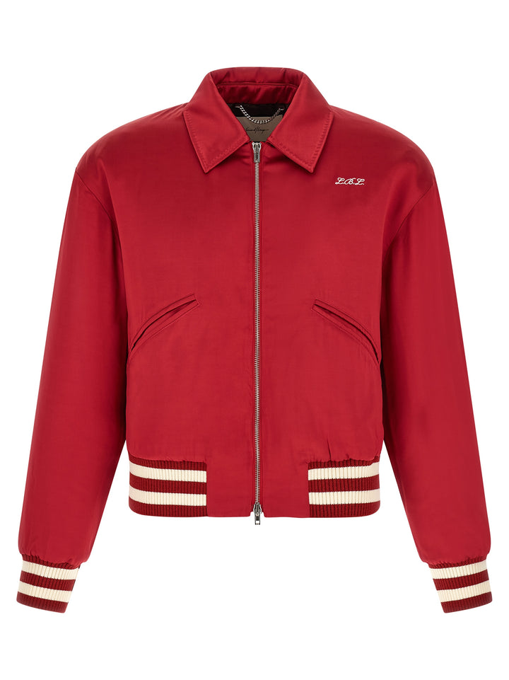 Second/Layer Aces Satin Club Puffer Jackets - Red | a689d9177f99c6b5f3aaf90790e67a3d3075941b
