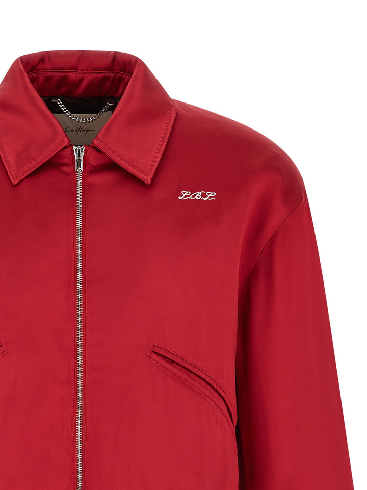 Second/Layer Aces Satin Club Puffer Jackets - Red | 651ac5ca3bd45b24d683f79f5393d6822f6b7433