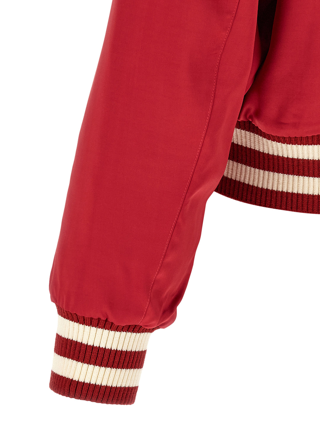 Second/Layer Aces Satin Club Puffer Jackets - Red | 1601b51e3a7ab19a8920ab7b39ad50af5025ba73