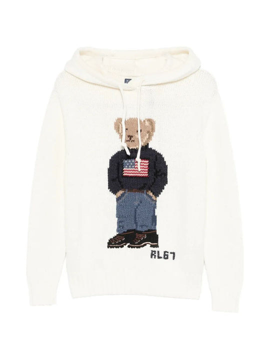 Polo Bear Linen Blend Hooded Jumper