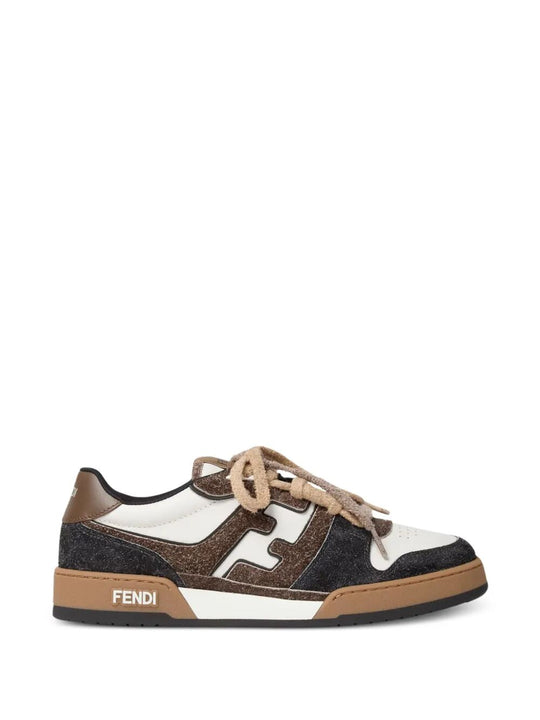 Fendi Match Leather And Suede Sneakers