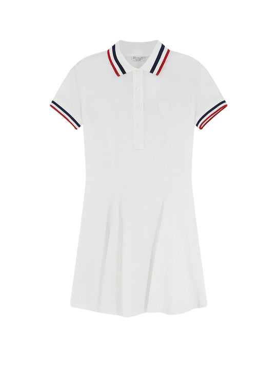 Stretch Cotton Piquet Mini Dress