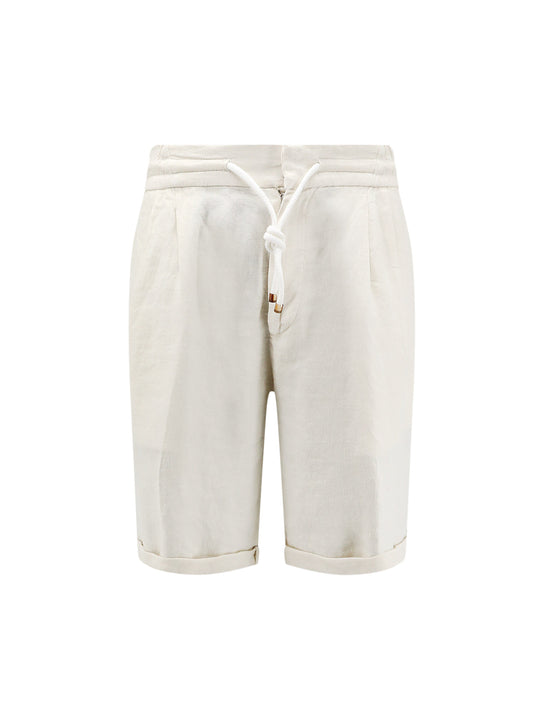 Linen Bermuda Shorts With Drawstring