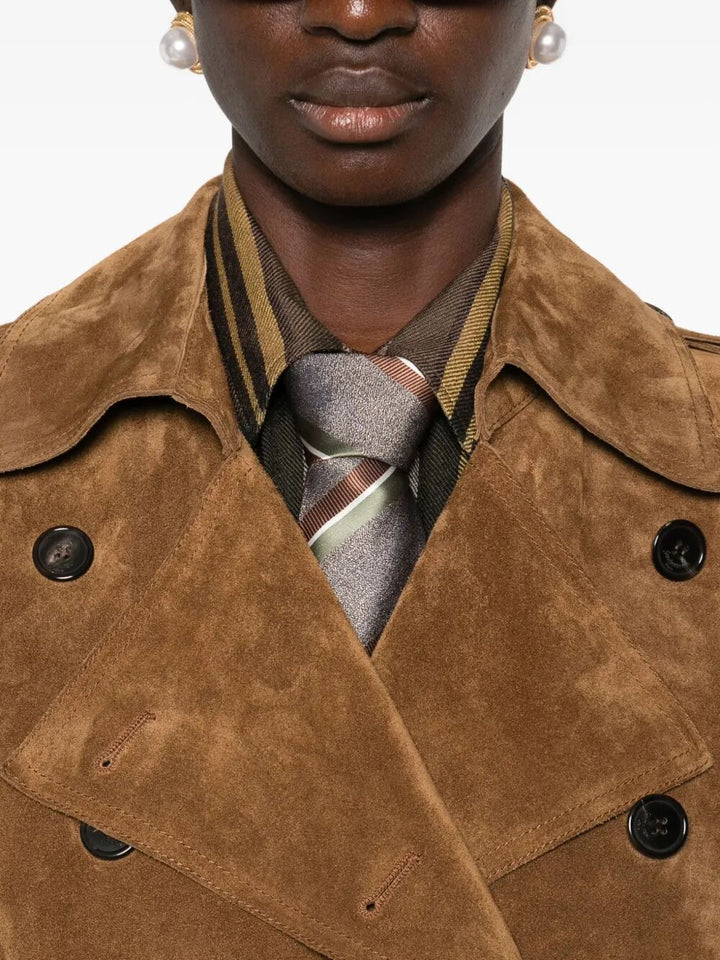 Saint Laurent Paris Trench - Brown | 87ffc02b1469cd58266f83d9b804faabeaccc1f8