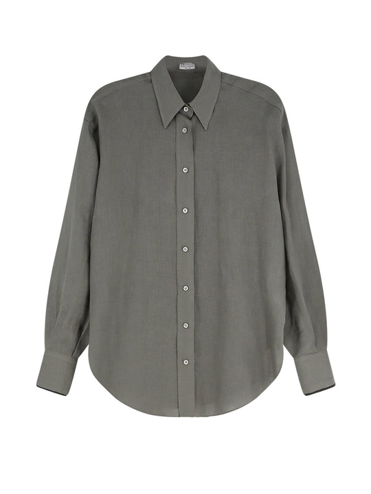 Linen Shirt With Monili Detail