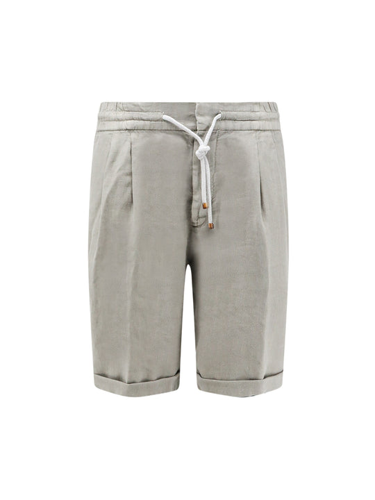 Linen Bermuda Shorts With Drawstring