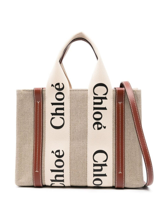 Small Woody Tote Bag In Linen