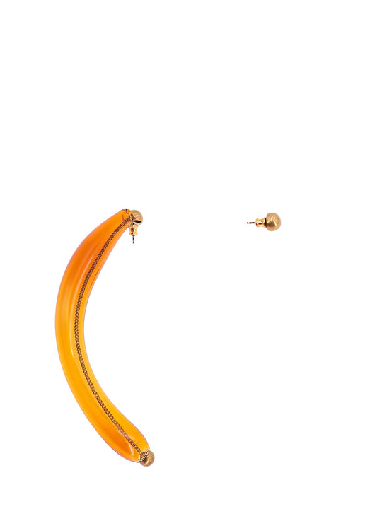 Glass And Brass Earrings