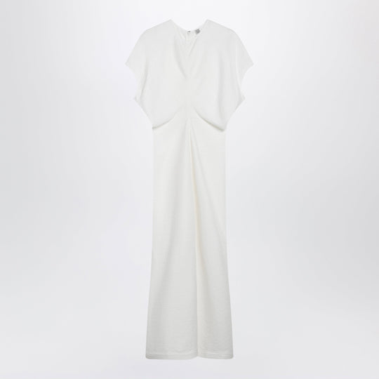White Midi Dress In Fluid Satin