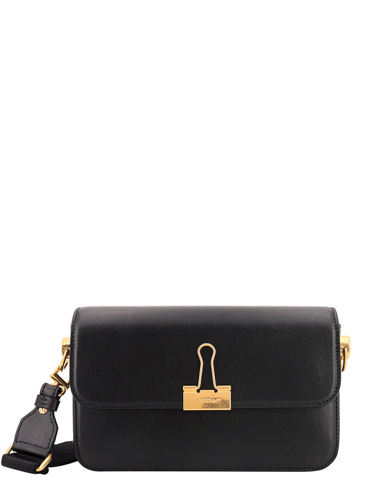 Leather Shoulder Bag With Engraved Logo