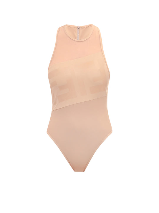 Lycra One-Piece Swimsuit With Ff Print