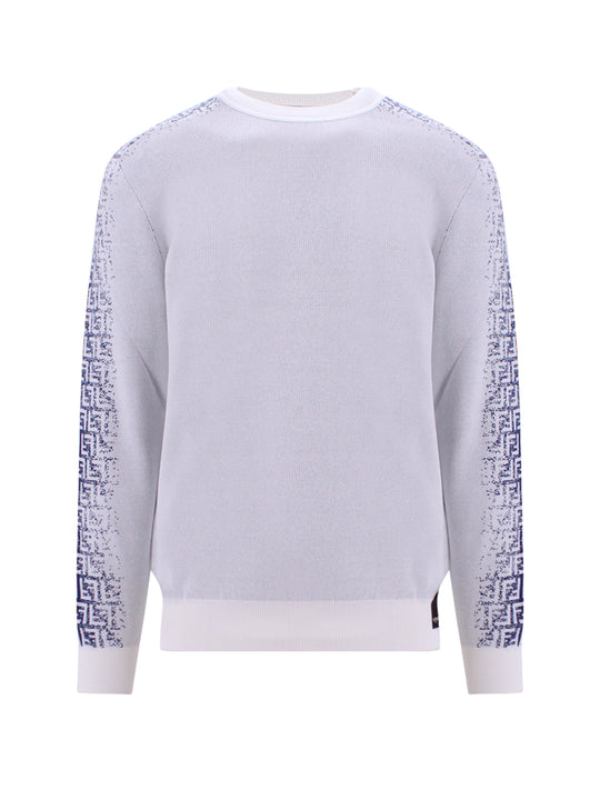 Cotton Sweater With Degradé Ff Motif