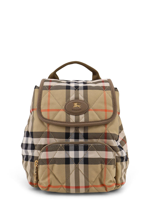 Horseshoe Nylon Backpack With Check Pattern