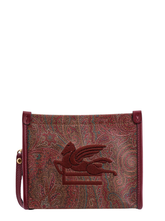 Paisley Fabric Pouch With Embroidered Etro Pegaso Logo