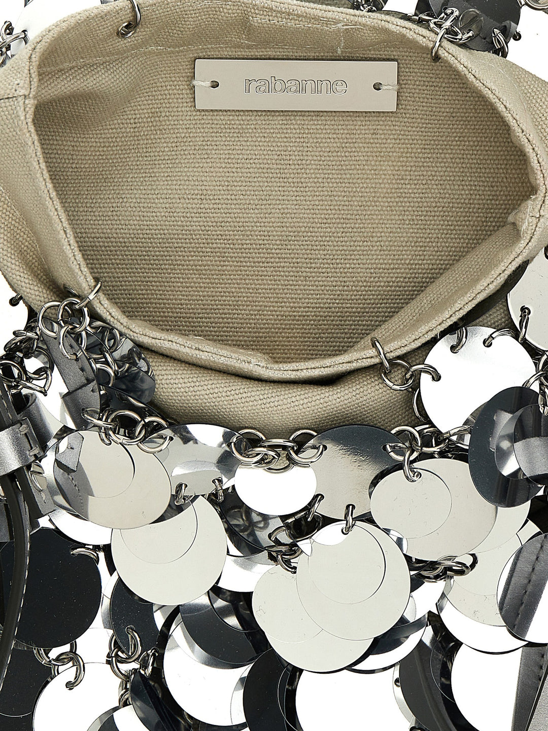 Paco Rabanne Silver Sparkle Discs Large Shoulder Bags - Silver | 311976ad495d5a3e465ca79a0e6d90dba7ff4d25