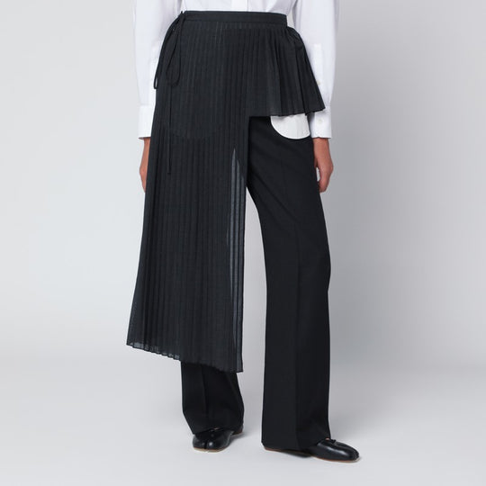 Gray Avery-Atelier Pleated Half-Skirt