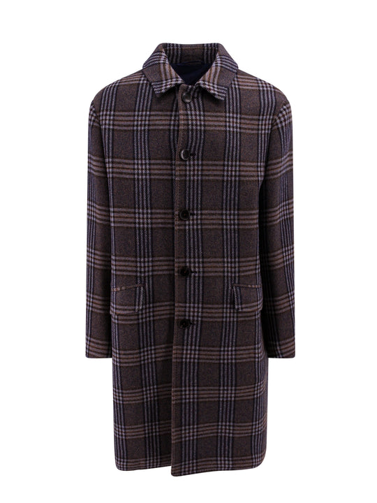 Tartan Wool And Cashmere Coat