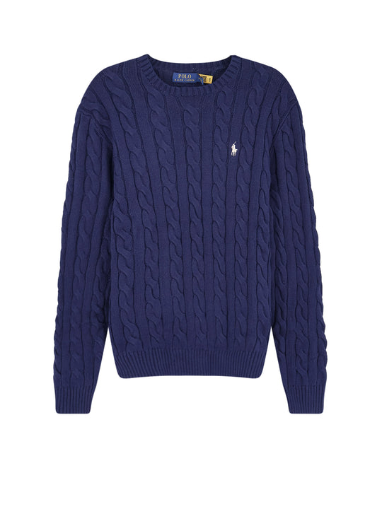 Cotton Sweater With Embroidered Logo On The Front