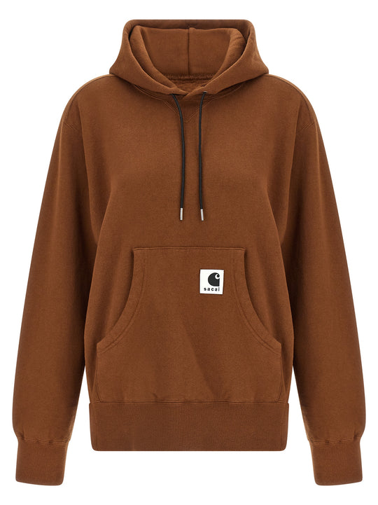 Sacai X Carhartt Wip Capsule Hoodie Sweatshirt Brown