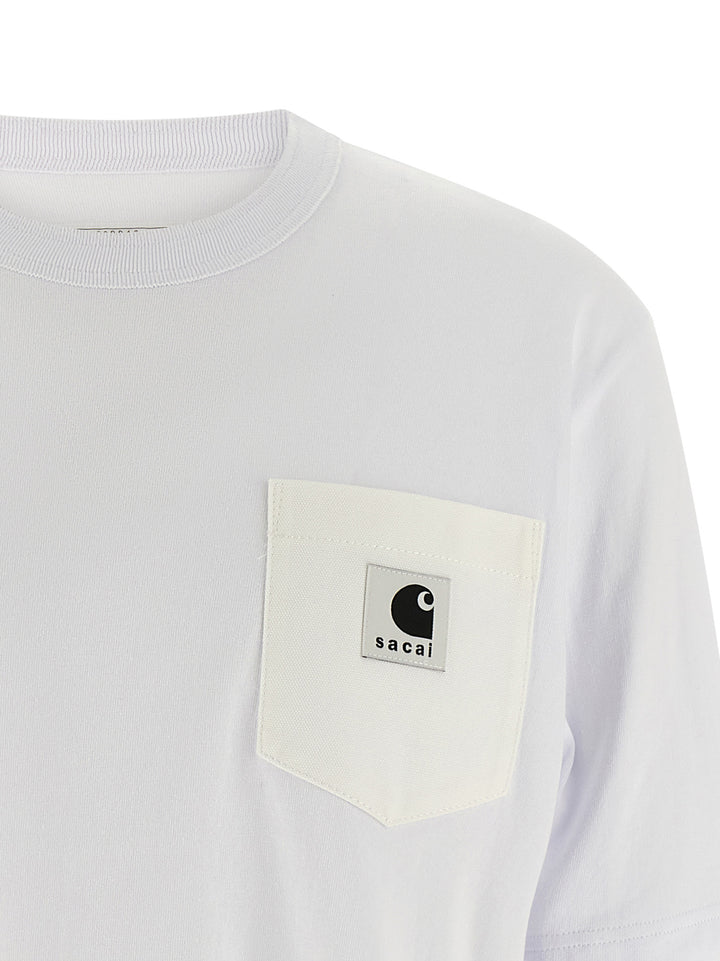 Sacai Capsule Sacai X Carhartt Wip T-shirt - White | d430627792d38d6164ff6c705f7781fc9bd61a0a