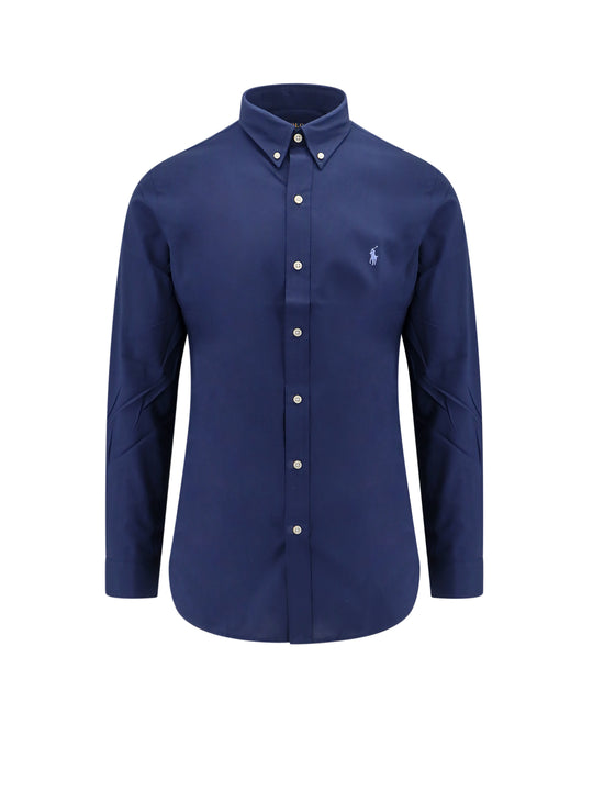 Cotton Shirt With Front Embroidered Logo