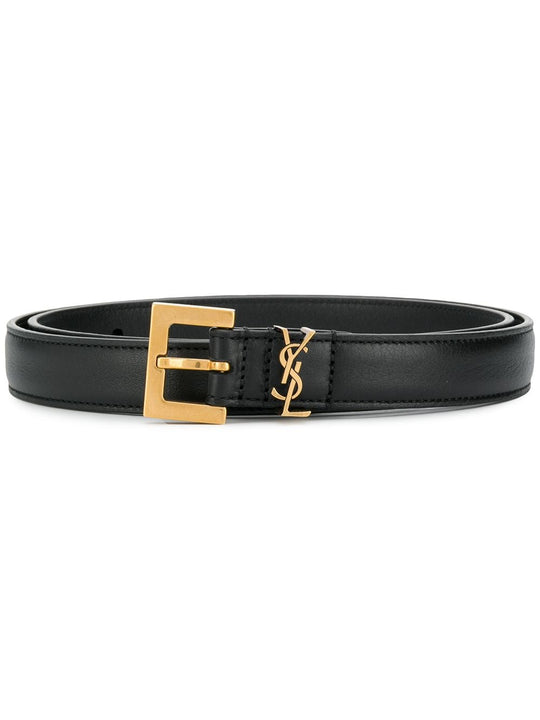 Cassandre Thin Belt With Square Buckle In Box Leather