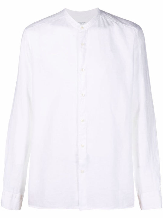 Stand-Up Collar Linen Shirt