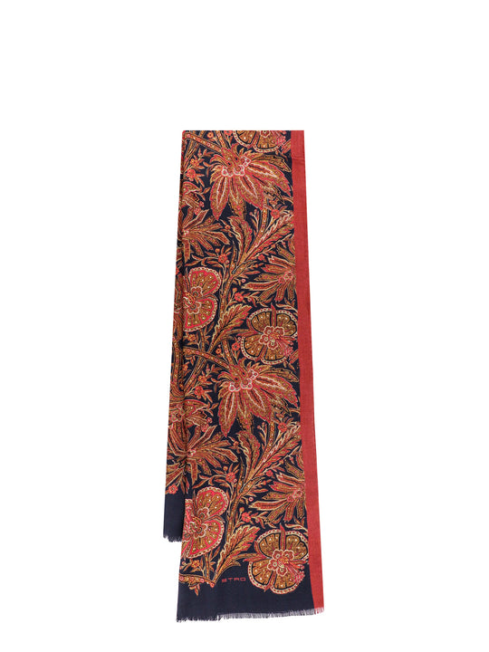 Cashmere And Silk Scarf With Floral Motif