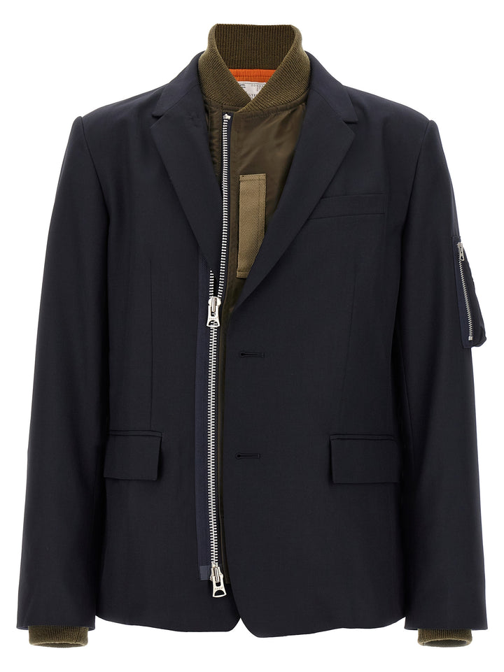 Sacai Bomber Insert Blazer - Blue | 1af6983a25e0fed0e3ad9cb844b1453dea324d6a
