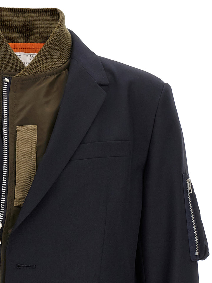 Sacai Bomber Insert Blazer - Blue | 9f55284287cfc6ccf4dcf3503d326e3999fa7775