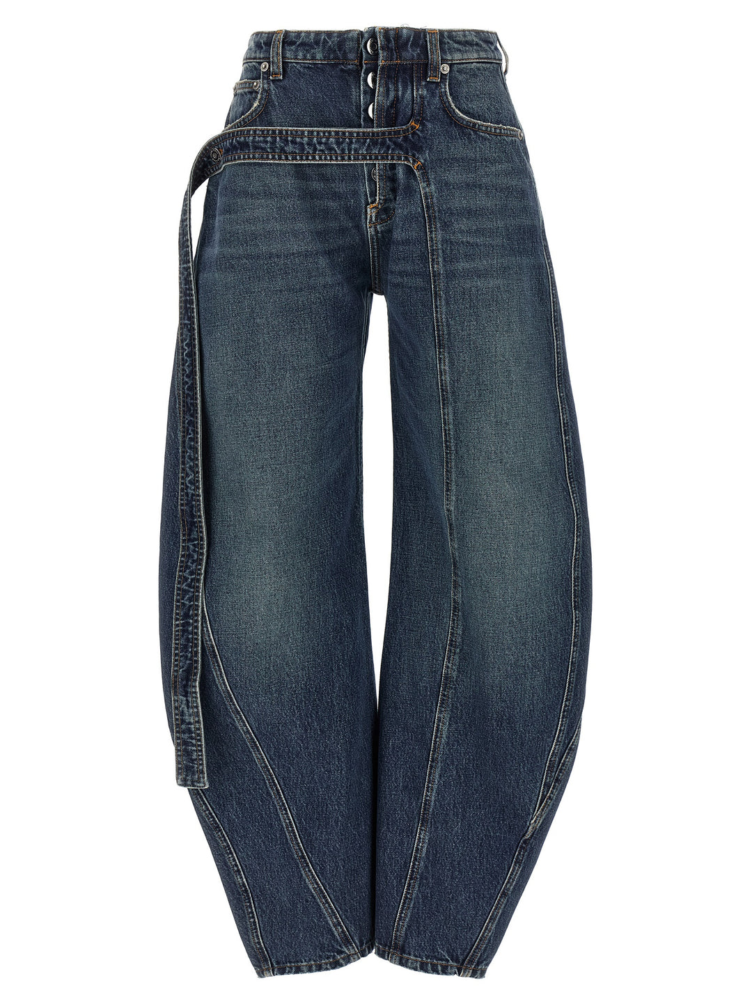 Jean Paul Gaultier The Blue Denim Strap Jeans - Light Blue | a4edc3d264dd591674922e76a55b40d5a0da12c8