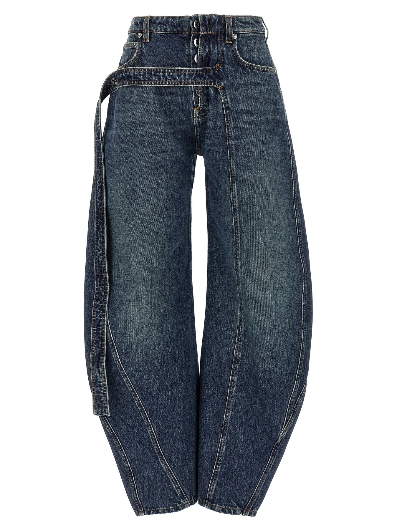 Jean Paul Gaultier The Blue Denim Strap Jeans - Light Blue | a4edc3d264dd591674922e76a55b40d5a0da12c8